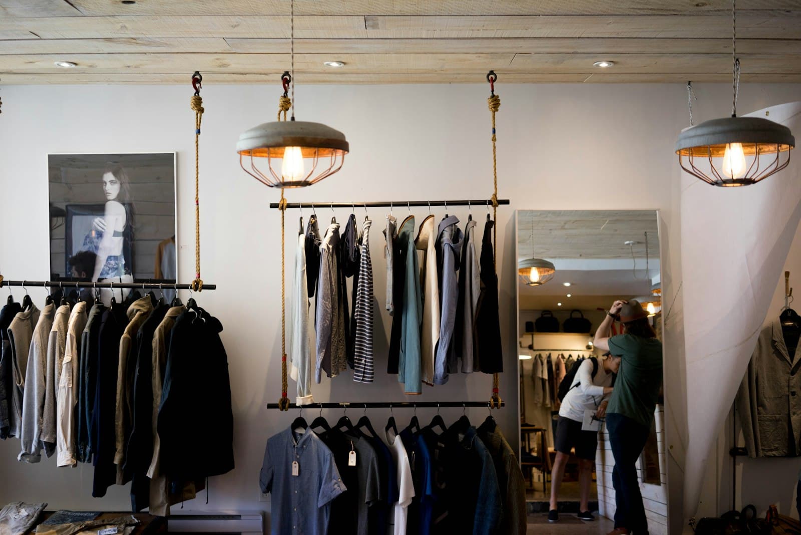 A clothing boutique interior matching the brand’s retail world